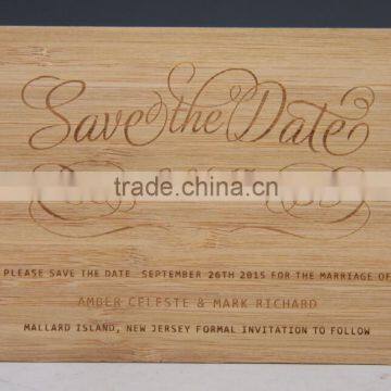 Low MOQ Bamboo Laser Engraved Save the Date Card photo-3