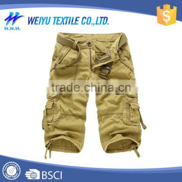 Custom plain dyed Twill khaki men cargo shorts