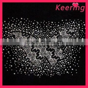 fashion hot fix transfer rhinestone butterfly motif WHF-169