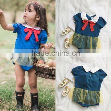 2017 Cute Newborn Baby Girl Blue color Snow White Romper Tutu Dress Outfits