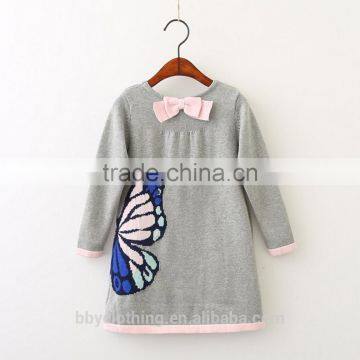 Latest Dress Designs Girl Child Casual Long Maxi Dress With Butterfly Printing photo-2