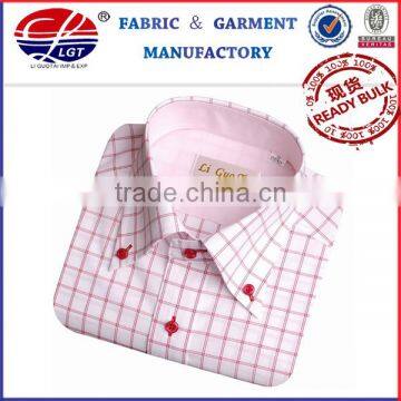 100% cotton,100/2*100/2,150*100,yarn dyed luxury pink check silkly long sleeve button down men's dress shirt