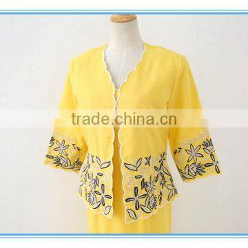 New Fashion Ramie Cotton Multi Colors Emboidery Jacket Dress Suits For Woman photo-2