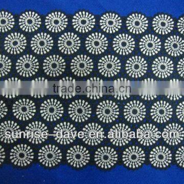 Blue Flower Pattern Cotton Crochet Lace Fabric photo-1