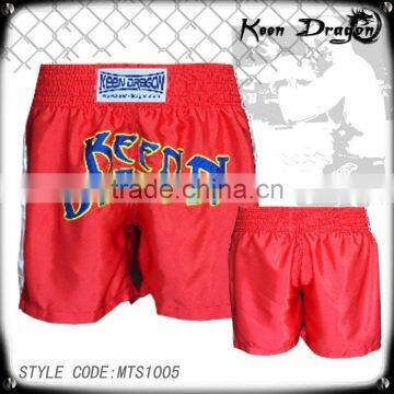 Men's boxing garment 100% polyester satin printed muay thai shorts
