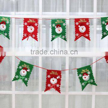 HD1051 Merry Christmas red green store decoration flag hangings