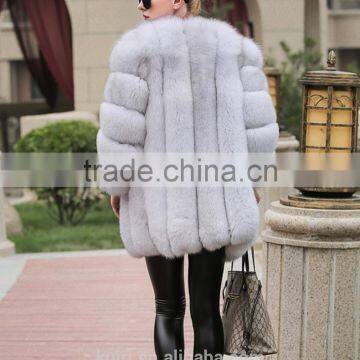 PC-255 European Style Top Selling Real Fox Fur Products Cheap Women Knee Length Winter Coat photo-5