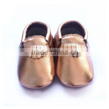 Hot Selling Baby Leather Moccasin Shoes the Metal Color Moccasins Shoes photo-4