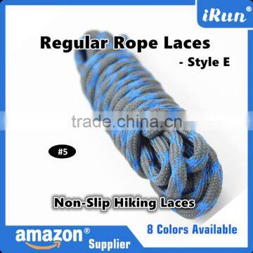 Top Sale Non-Slip Hiking Laces for Boots & Sports Shoes - Custom Hikers Rope Yeezy Laces With Retail Packaging - Blue/Grey/Gray