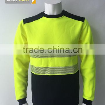 80% polyester 20% cotton fleece hi vis safety sweatshirt