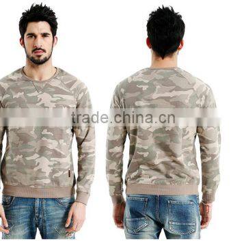 Cotton/spandex Kint Camouflage Full Printing Raglan Sleeve Military Sweater/pullover With Overlocking