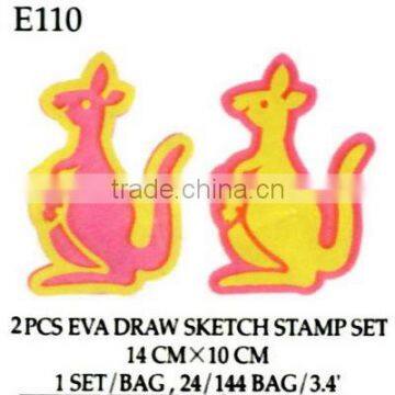 E110 2 PCS EVA DRAW SKETCH STAMP SET