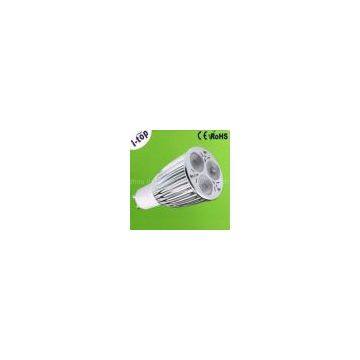 Silver Aluminium 3x2W High Brightness LED Spot Lamps Gu10 100V ~ 240V AC 6W 450 Lumens