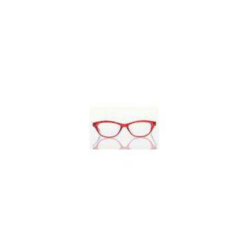 Half Round Women\'s Retro Eyeglass Frames Stylish For Oval Face , Blue / Red