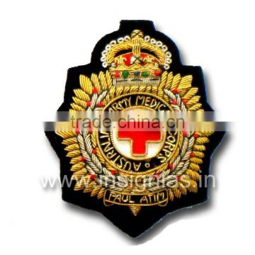 Embroidered bullion wire badges