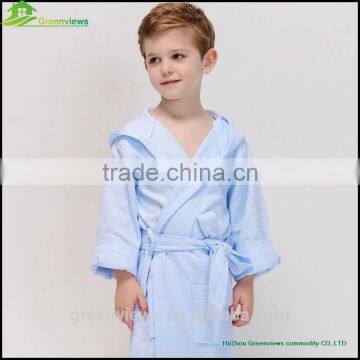 Children walffe cotton Hooded bathrobe kids hooded bathrobes