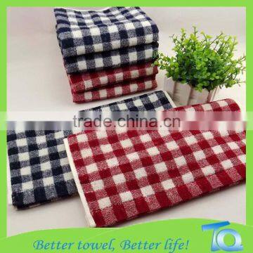 Sale 100% Cotton Blue Grey Check Bath Towel/big and Soft Hotel Bath Towel