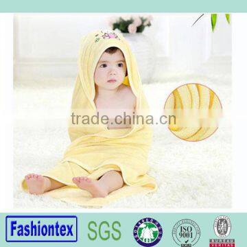 100% cotton plain baby hooded towel soft baby towel