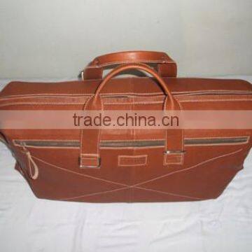 Luxury Travel Duffle Bag With Full Grain Semi Vegetable Tanned Real Cow Genuine Leather Bag photo-2