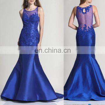 Wholesale Top Quality Custom Elegant A-Line Royal Blue Mermaid Evening Dress