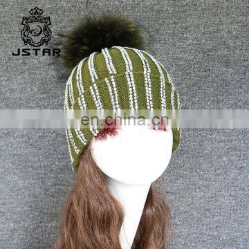 Factory Winter With Pom Cashmere Pompom Hat Beanie winter hat and cap with top ball