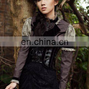 Steampunk Gothic Jabot-collar With Laces Hands of the Clock and Gear photo-5