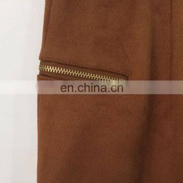 The New Spring and Summer 2017 Composite Faux Suede Zipper Skirts photo-4