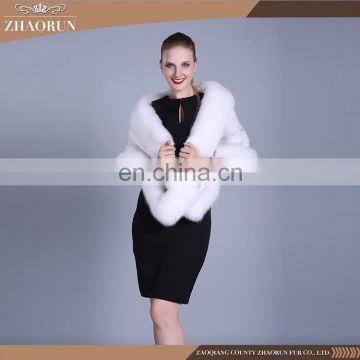 Wholesale China fur coat cape white fox fur capes shawls