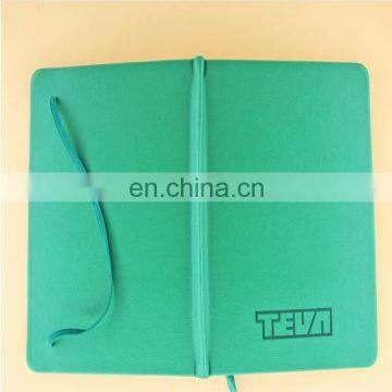 manufacture customized stationery green Hardcover school custom notebook with elastic clousure