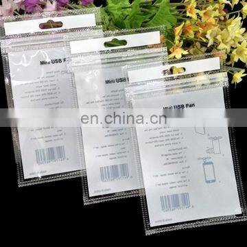 Small fan zipper pouch slim USB fan packaging poly bag universal printing packaging