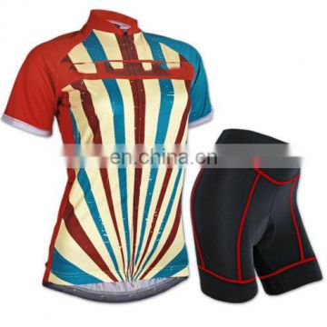 Women cycling bike short sleeve clothing bicycle sports wear set jersey supplier