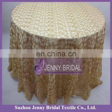 TL009B gold table overlay for wedding made in china table cloth