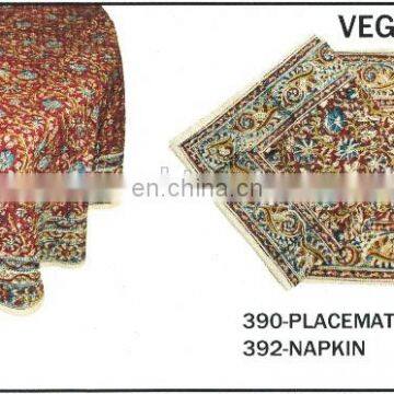 HAND BLOCK PRINTED TABLE CLOTH MAT & NAPKIN
