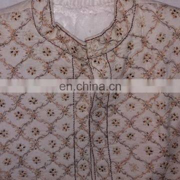 Ethnic Man's Wedding Zardosi Work Designer Sherwani Indian Kurta photo-3