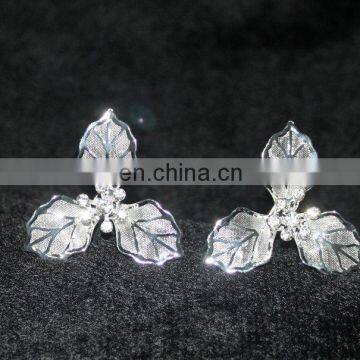 New Silver Plated Wedding Bridal Rhinestones Crystal Pearl Flower HairPin