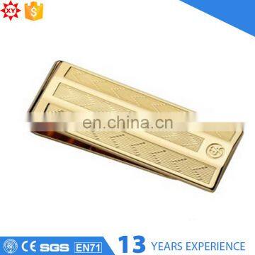 OEM printing logo gold custom money clip