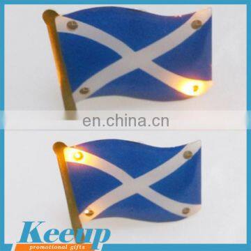 Cheap branding national flag LED flashing badge pin for event or party