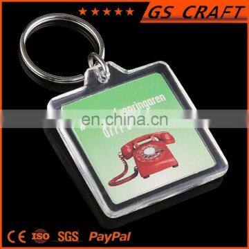 Custom made cheap new arrival square keychain