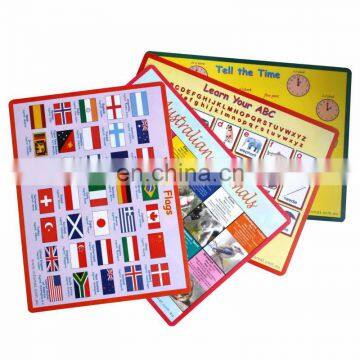 learning abc wild animal world flag funny kids pp placemat