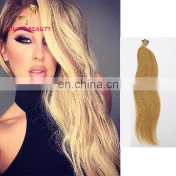 Indian virgin human hair stick I tip hair in silky straight wave wholesale price