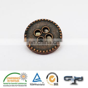 4 hole custom hollowed out metal alloy sewing buttons