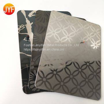 PVD coating black or blue color stainless steel sheet decorative etching finished price per ton