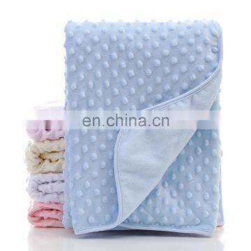 Super Soft Embossed Dot Coral Fleece Minky Baby Stroller Blankets photo-2