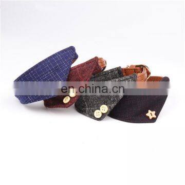 Stocked available triangular scarf PU leather pet bandana collar