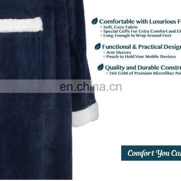 Cheap Super Soft Cozy Premium Wearable Electric Fleece Blanket With Long Sleeve for Women and Men photo-3