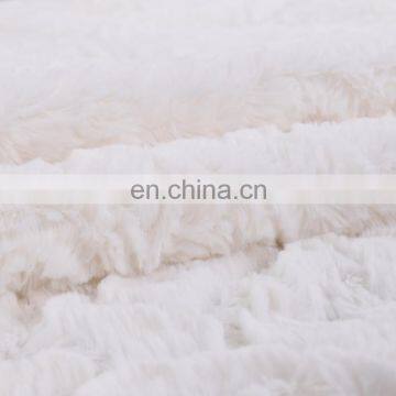 Double Layers Warm Winter Brushed Flower Pattern Plush PV Fleece Match Minky Throw Blanket for Home photo-2