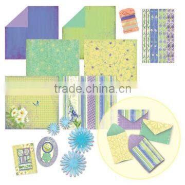 DIY Craft Set Blue & Purple Delicate Fabulous Flowers Scrapbook Kit photo-2