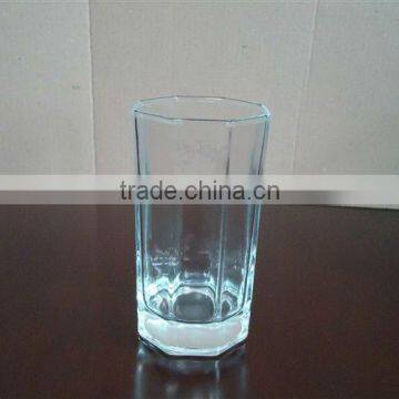 Clear octagonal drinking glass