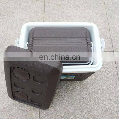 The New Product Surface Like Rattan Wave Effect Plastic Ice Cooler Box Outdoor Cooling Box Sets for Camping and Food Trasportio photo-2