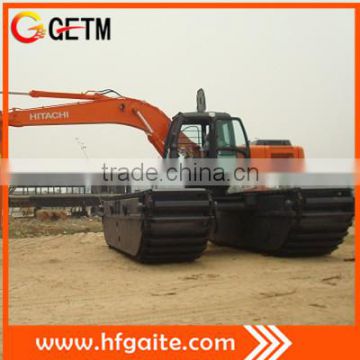 Amphibious excavator for river dredging